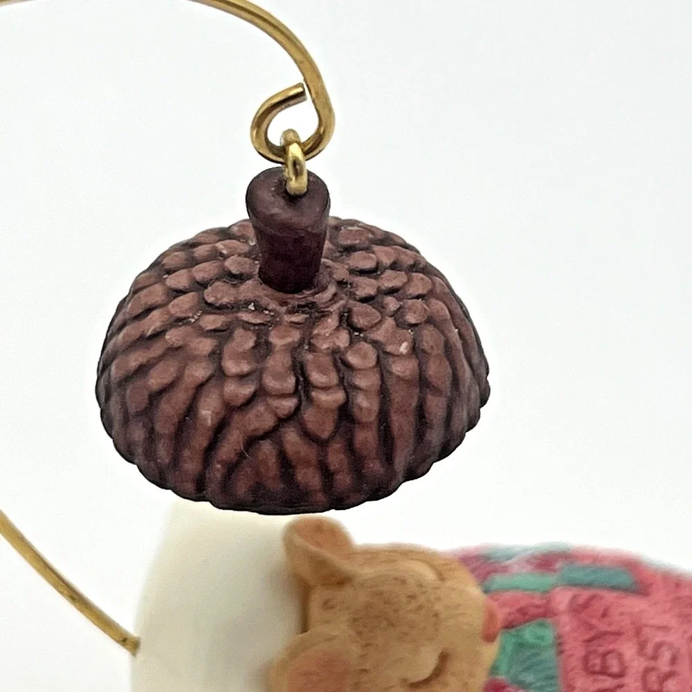 Hallmark‎ Keepsake Ornament Baby's First Christmas Sleeping Mouse in Walnut 2000